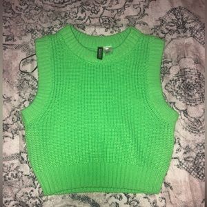 Crop sweater vest in soft, rib-knit fabric